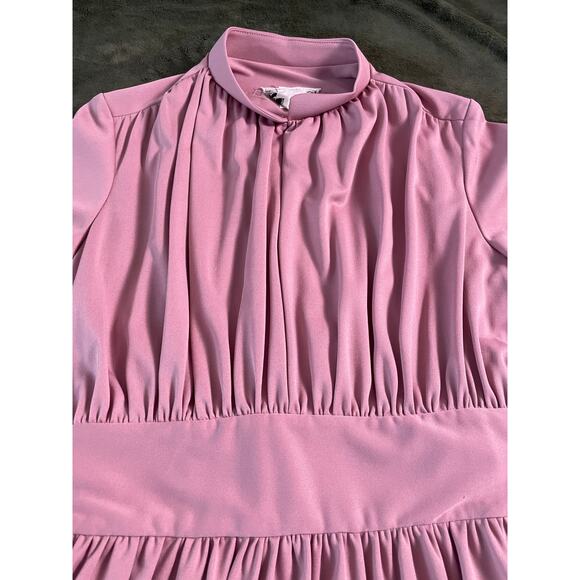 VTG 1970s Enrico Serrati Designs for You Long Sleeve Maxi Dress Tie Back - Picture 9 of 9